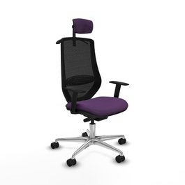 PIQUERAS Y CRESPO Silla de oficina Mardos con mecanismo Sincro/Traslack, Morado y Negro