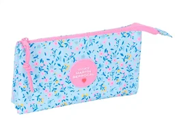 Portatodo Triple Vicky Martín Berrocal Paraíso Rosa Azul claro 22 x 12 x 3 cm