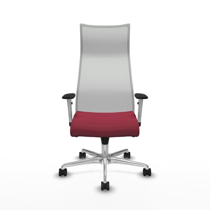 PIQUERAS Y CRESPO Sillón Albacete Granate y Blanco con Mecanismo Sincro y Base de Aluminio