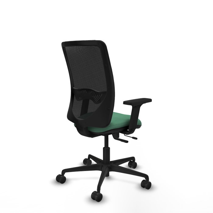 PIQUERAS Y CRESPO Silla de oficina Zulema con mecanismo Sincro/Traslack, Verde esmeralda y Negro