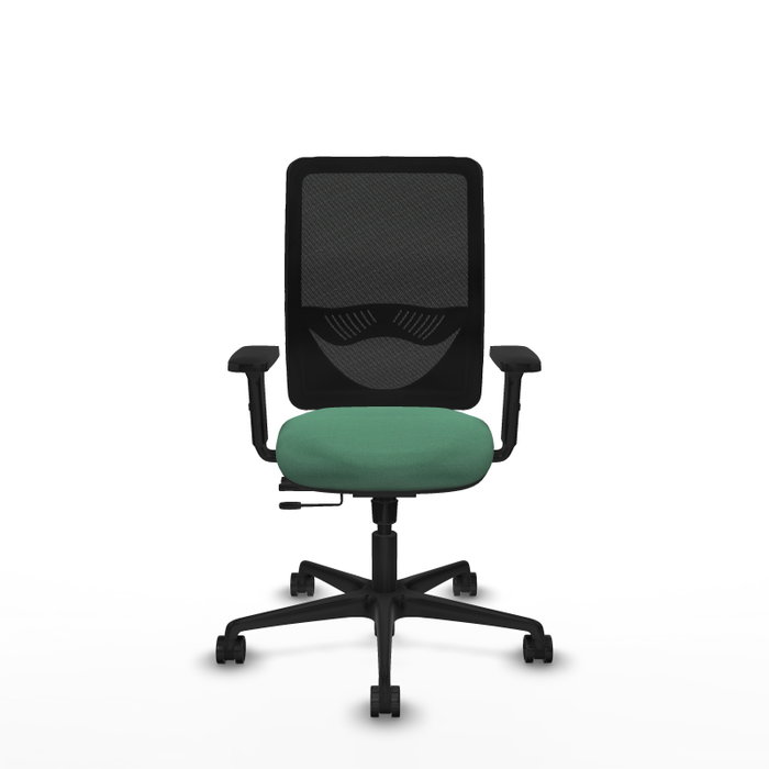 PIQUERAS Y CRESPO Silla de oficina Zulema con mecanismo Sincro/Traslack, Verde esmeralda y Negro