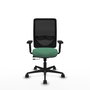 PIQUERAS Y CRESPO Silla de oficina Zulema con mecanismo Sincro/Traslack, Verde esmeralda y Negro