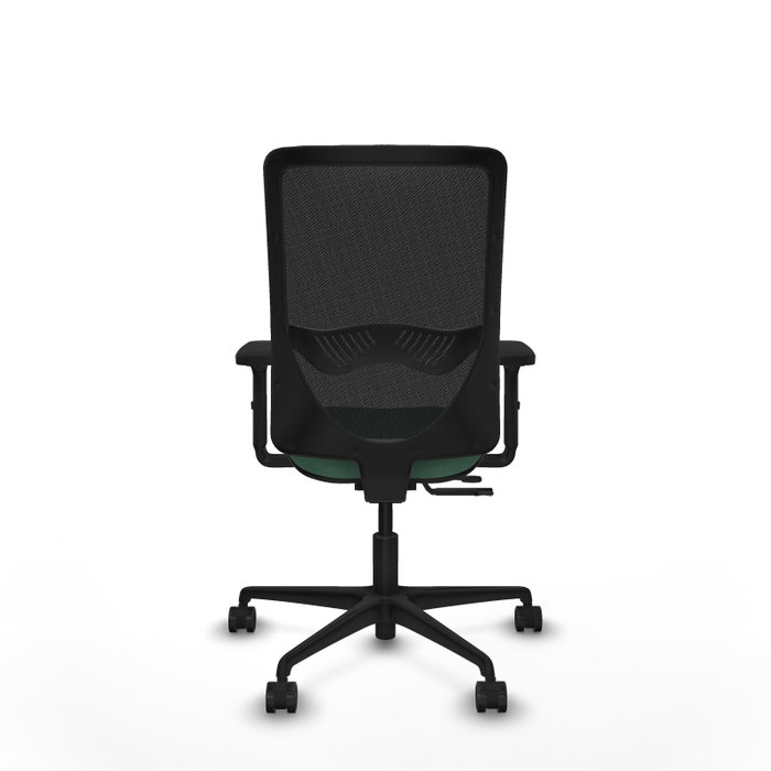 PIQUERAS Y CRESPO Silla de oficina Zulema con mecanismo Sincro/Traslack, Verde esmeralda y Negro