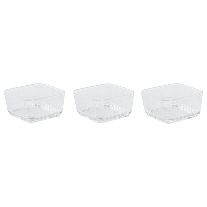 DKD Home Decor Set de Aperitivo de 3 Piezas en Cristal y Acacia, 300ml