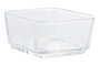 DKD Home Decor Set de 3 Bandejas Aperitivos de Cristal y Acacia, 12x6x32 cm, 300 ml, Transparente y Natural