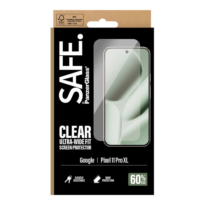 PanzerGlass SAFE. Protector de pantalla para Google Pixel 11 Pro XL Ultra-Wide Fit