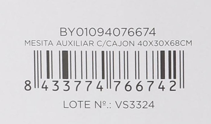 Confortime Mesita Auxiliar con Cajón, Mueble de Noche o Salón, 40 x 30 x 68 cm (2 Unidades)