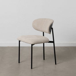 Silla Negro-Blanco Tejido-Metal Salón 50 X 54 X 73,50 cm