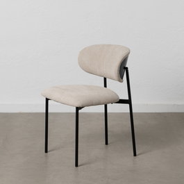 Silla Negro-Blanco Tejido-Metal Salón 50 X 54 X 73,50 cm (Set de 4)