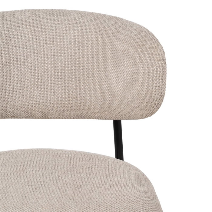 Silla Negro-Blanco Tejido-Metal Salón 50 X 54 X 73,50 cm (Set de 4)