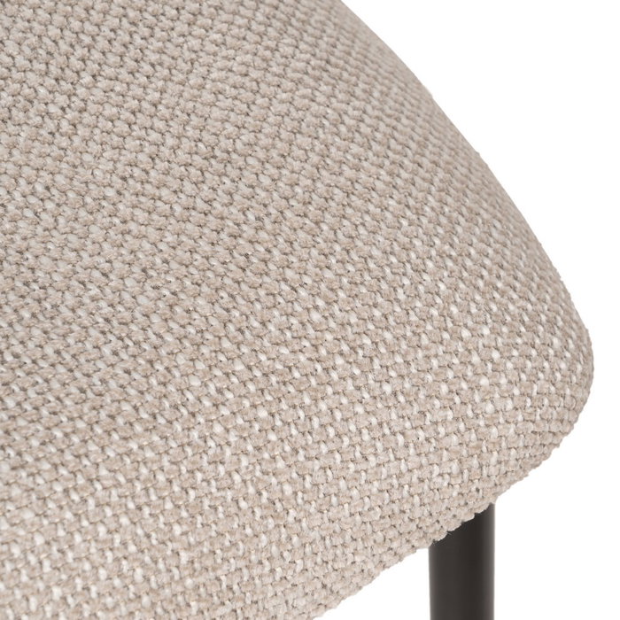 Silla Negro-Blanco Tejido-Metal Salón 50 X 54 X 73,50 cm (Set de 4)