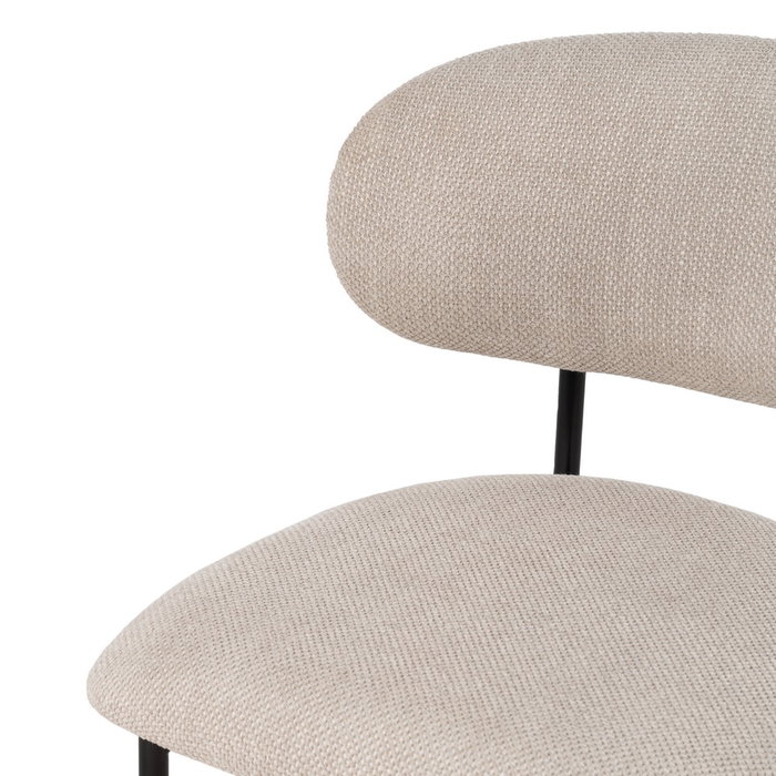 Silla Negro-Blanco Tejido-Metal Salón 50 X 54 X 73,50 cm (Set de 4)