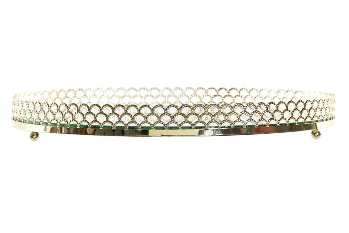 DKD Home Decor Bandeja de Decoración Metal Espejo Dorado 25x25x3 cm