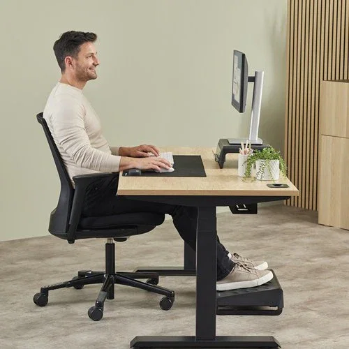 Fellowes Breyta Descansa Muñecas de Silicona Negro, Reposamuñecas para Teclado, Certificado EN ISO 9241-5, 60x180x17.5 mm