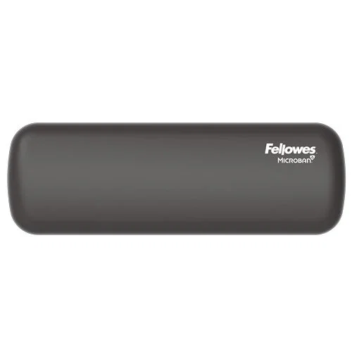 Fellowes Breyta Descansa Muñecas de Silicona Negro, Reposamuñecas para Teclado, Certificado EN ISO 9241-5, 60x180x17.5 mm