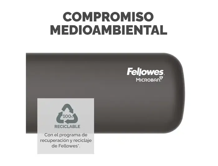 Fellowes - Reposamuñecas Mini Compacto Breyta Negro, Almohadilla Ergonómica Hex Cushion con Protección Microban, 190x70x25 mm