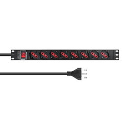 Lanview Switch de 8 puertos 1U de 19 pulgadas con cable de alimentación de 2m