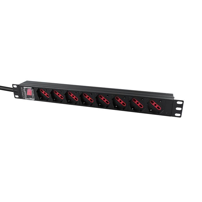 Lanview Switch de 8 puertos 1U de 19 pulgadas con cable de alimentación de 2m Lanview Switch de 8 puertos 1U de 19 pulgadas con cable de alimentación de 2m