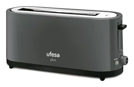 Ufesa 71305205 TT7565 Tostadora 1 Ranura, 7 Niveles de Tostado, 900W, Función Recalentar y Descongelar, Bandeja Recogemigas, Color Negro