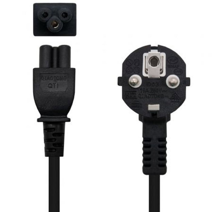 Nanocable Cable de Alimentación Trébol CEE7/7 Macho a C5 Hembra 3m Negro Nanocable Cable de Alimentación Trébol CEE7/7 Macho a C5 Hembra 3m Negro