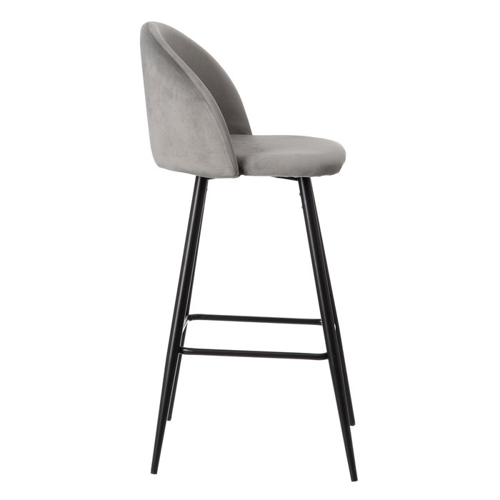 Taburete Alto Gris Tejido-Metal Salón 40,20 X 48,20 X 102 cm (Set de 2)