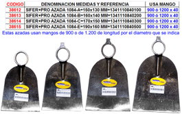 SIFER SIFER+PRO 1084-C Azada 170x150 mm