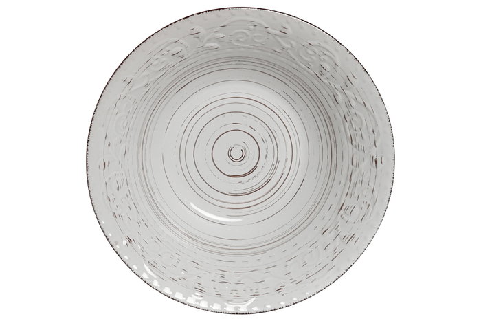 DKD Home Decor Plato de Gres Blanco con Relieve 20x20x5 cm