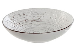DKD Home Decor Plato de Gres Blanco con Relieve 20x20x5 cm
