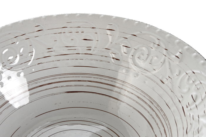 DKD Home Decor Plato de Gres Blanco con Relieve 20x20x5 cm