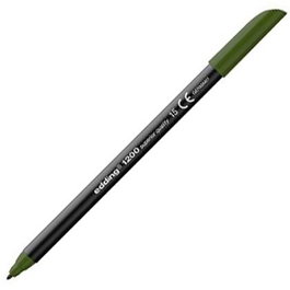 Edding Rotulador 1200 Punta Fina Verde Oliva (Set de 5) - Tinta a Base de Agua para Papel Claro, Trazo 1mm (Set de 5)