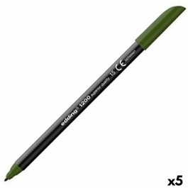 Edding Rotulador 1200 Verde Oliva Punta Fina (Set de 5)