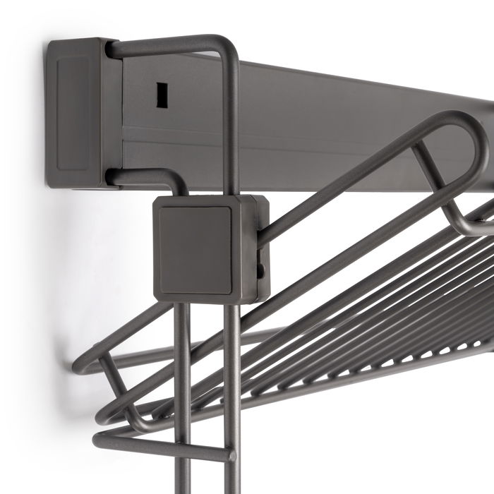 Emuca Zapatero lateral extraíble para armarios y vestidores Quartz, Derecha, Acero, Titanio