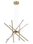 DKD Home Decor Lámpara de Techo LED Aluminio 80x80cm Dorado 45W