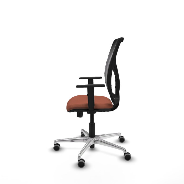 PIQUERAS Y CRESPO Silla de oficina Motilla con mecanismo Sincro/Traslack, Marrón y Negro