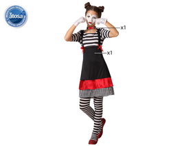 Disfraz Mimo Niña Infantil Blanco Negro