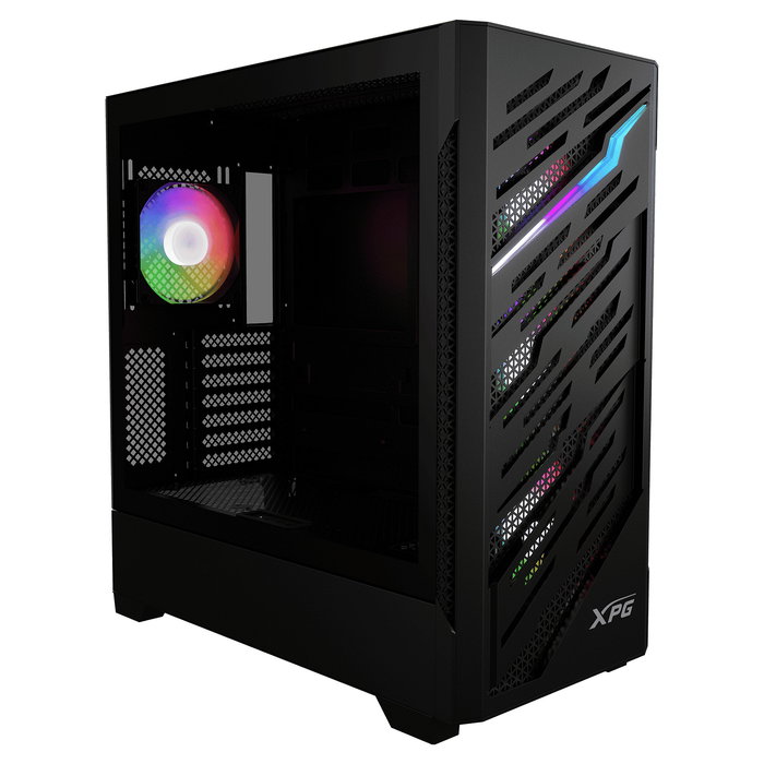 ADATA XPG STARKER AIR BTF Torre Midi PC Gaming E-ATX Negra con ARGB y USB Tipo C, Factor de Forma ATX/micro-ATX/Mini-ITX, Ventana de Vidrio Templado