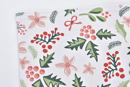 DKD Home Decor Individual de Navidad Tradicional Verde Rojo 45 x 30 x 0.2 cm Poliéster Algodón Muerdago 12 Unidades