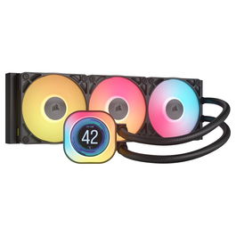 Corsair Kit de Refrigeración Líquida iCUE LINK H150i RGB Elite LCD Display, Ventiladores QX120 RGB, Radiador 360 mm - Negro, CW-9061023-WW