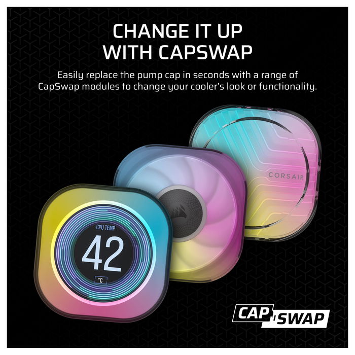 Corsair Kit de Refrigeración Líquida iCUE LINK H150i RGB Elite LCD Display, Ventiladores QX120 RGB, Radiador 360 mm - Negro, CW-9061023-WW