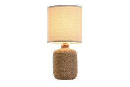 DKD Home Decor Lámpara de sobremesa Cuerda Gres Marrón
