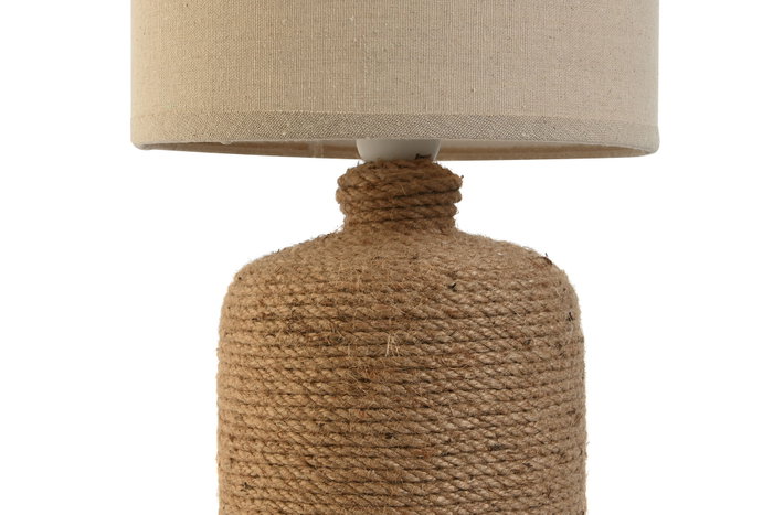 DKD Home Decor Lámpara de sobremesa Cuerda Gres Marrón