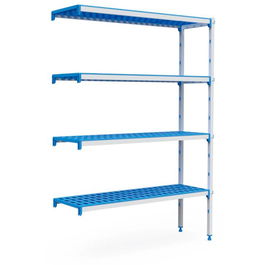 VOLLRATH PUJADAS Estantería Angular Inoxidable 4 Niveles para Almacenaje, 3010 x 555 x 1750 mm, Estructura de Aluminio Anodizado Resistentes al Frío y Calor