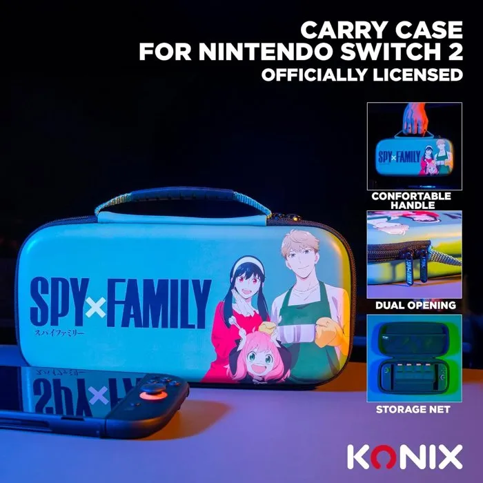Konix Funda Protectora y Transporte para Nintendo Switch 2 - Spy x Family Diseño Familia Forger Verde - KON3328170003070