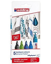 Marcador Textil Edding 4500 Caja De 5 (Col. Frios)