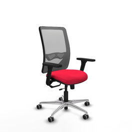PIQUERAS Y CRESPO Silla de oficina Zulema con mecanismo Sincro/Traslack, Rojo y Gris