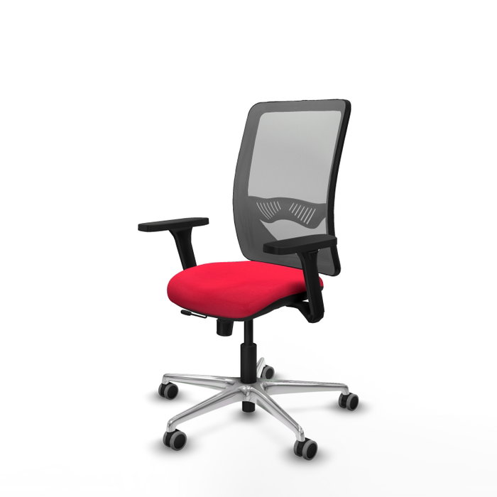 PIQUERAS Y CRESPO Silla de oficina Zulema con mecanismo Sincro/Traslack, Rojo y Gris
