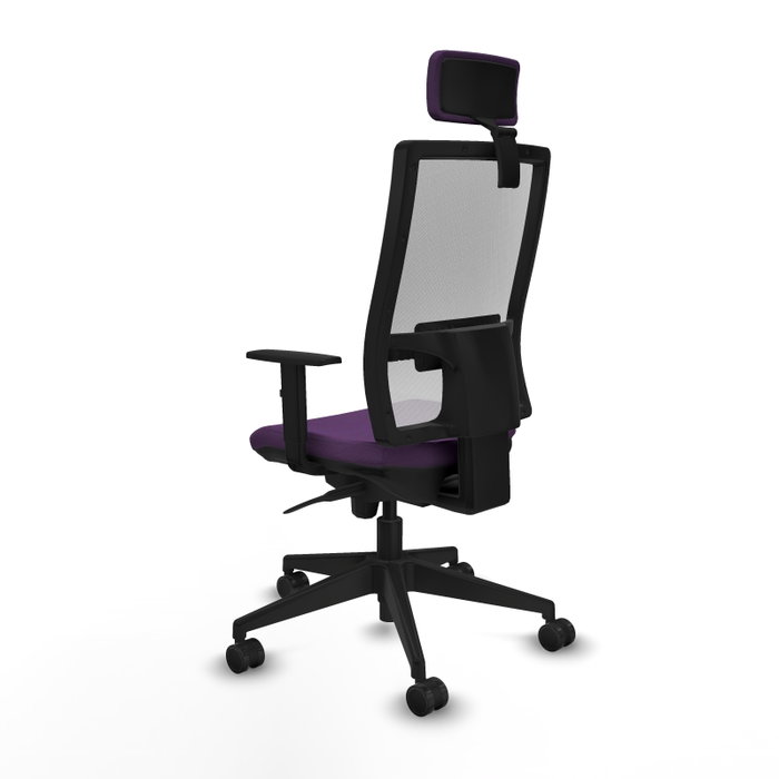 PIQUERAS Y CRESPO Silla de oficina Horna con mecanismo Sincro, Morado y Blanco