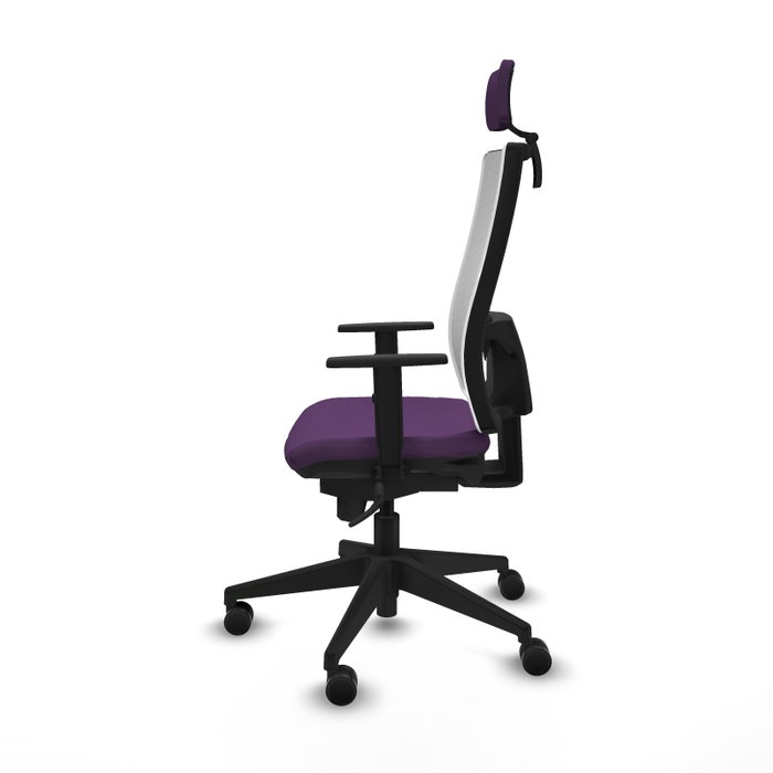 PIQUERAS Y CRESPO Silla de oficina Horna con mecanismo Sincro, Morado y Blanco