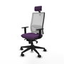 PIQUERAS Y CRESPO Silla de oficina Horna con mecanismo Sincro, Morado y Blanco
