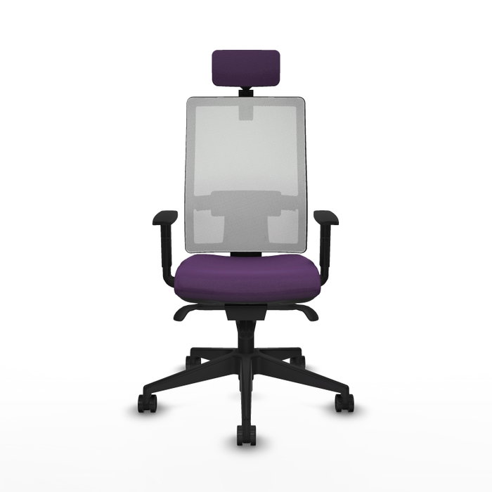 PIQUERAS Y CRESPO Silla de oficina Horna con mecanismo Sincro, Morado y Blanco
